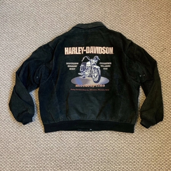 Harley-Davidson Other - Harley Davidson Suade Leather Bomber Embroidered Motorcycle Men’s 4XL.